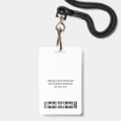 Logo bedrijf met eerste en laatste naambalkcode badge (Achterkant met lanyard)