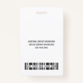 Logo bedrijf met eerste en laatste naambalkcode badge (Achterkant)