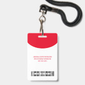 Logo bedrijf met eerste en laatste naambalkcode badge (Achterkant met koord)