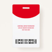 Logo bedrijf met eerste en laatste naambalkcode badge (Achterkant)