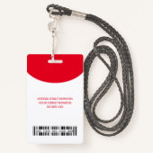 Logo bedrijf met eerste en laatste naambalkcode badge (Achterkant met draagriem)