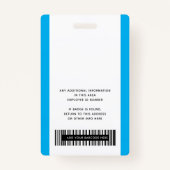 Logo bedrijf met eerste en laatste naambalkcode badge (Achterkant)