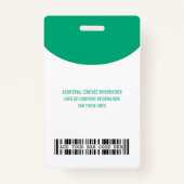 Logo bedrijf met eerste en laatste naambalkcode badge (Achterkant)