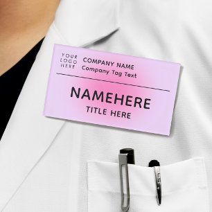 Logo Bedrijf Modern Eenvoudig Roze Aura Titel Naambadge