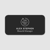 Logo bedrijf | Moderne zwarte medewerkers Naamplaatje (Voorkant)