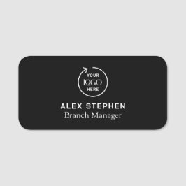 Logo bedrijf | Moderne zwarte medewerkers Naamplaatje