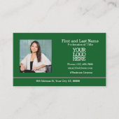 Logo bedrijf | Werknemer Foto donkergroen Visitekaartje (Voorkant)