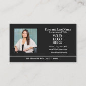 Logo bedrijf | Werknemer Foto zwart Visitekaartje (Voorkant)