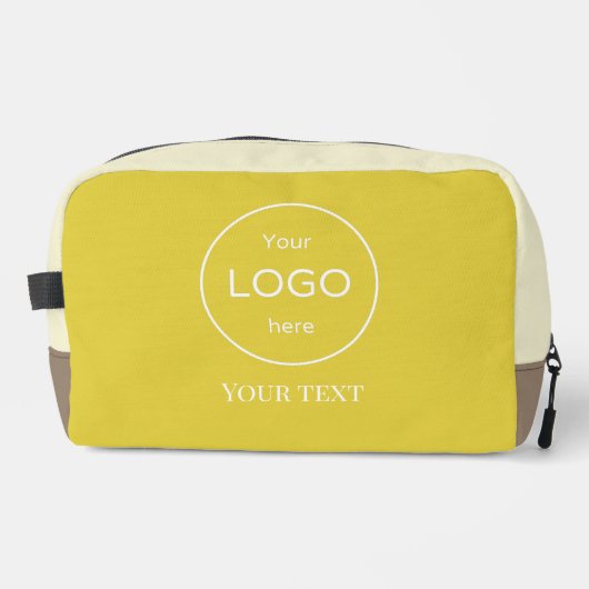 Logo Bedrijf Zakelijk Geel Cosmetisch Toilettas Toilettasje (Voorkant)