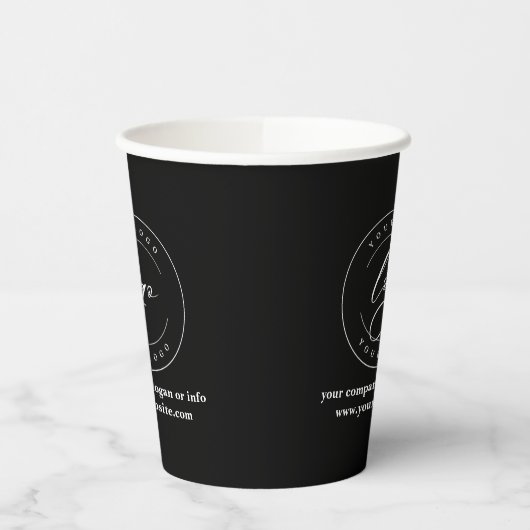 Logo bedrijf | Zwart bedrijf Papieren Bekers (Links)