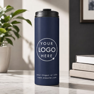 Logo Bedrijfs Zakelijk Maatschappelijk Donkerbla Thermosbeker
