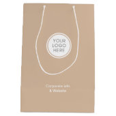 Logo Bedrijfsleven | Beige Bedrijf Minimalistisch Medium Cadeauzakje (Achterkant)