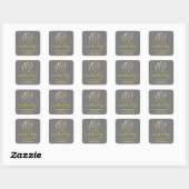 Logo bedrijfsnaam Beauty Studio Grey Yellow Gold Vierkante Sticker (Vel)