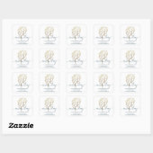 Logo Bedrijfsnaam Beauty Studio White Gold Vierkante Sticker (Vel)