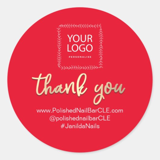 Logo bedrijfsnaam Bedankt voor het winkelen van Go Ronde Sticker (Voorkant)