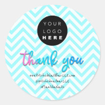 Logo Bedrijfsnaam Bedankt Winkelen Wit Blauw