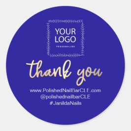 Logo bedrijfsnaam Dank u voor de koopvaardijmarine Ronde Sticker