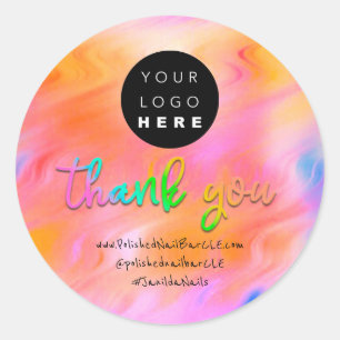 Logo Bedrijfsnaam Dank u winkelen Online Shop Ronde Sticker