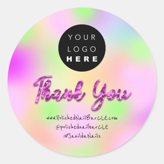 Logo Bedrijfsnaam Dank u winkelen Online Shop Ronde Sticker (Voorkant)