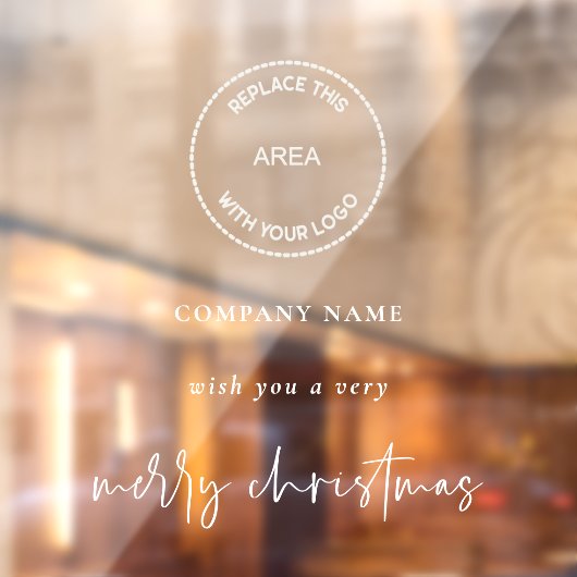 Logo Bedrijfsnaam Prettig Kerstfeest Toevoegen Raamsticker (Vel 2)