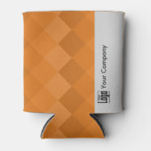 Logo Bedrijfsnaam Tegel Patroon Sinaasappel & Grij Blikjeskoeler (Voorkant)