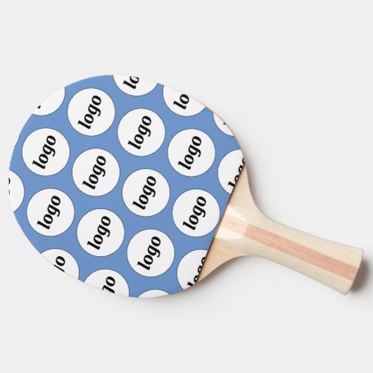 Logo Bedrijfspatroon Promotie Sky Blue Tafeltennisbatje (Zijkant)
