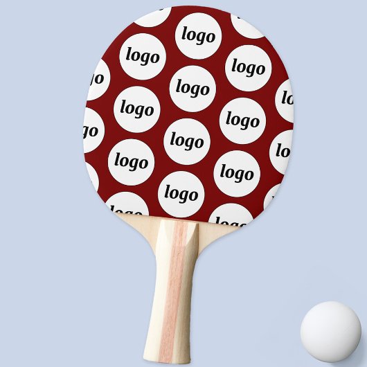 Logo Bedrijfspatroon Promotionele Bourgogne Rood Tafeltennisbatje