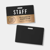 Logo bedrijfsuitkomst werknemer Gold ID Badge (Voor- en achterkant)