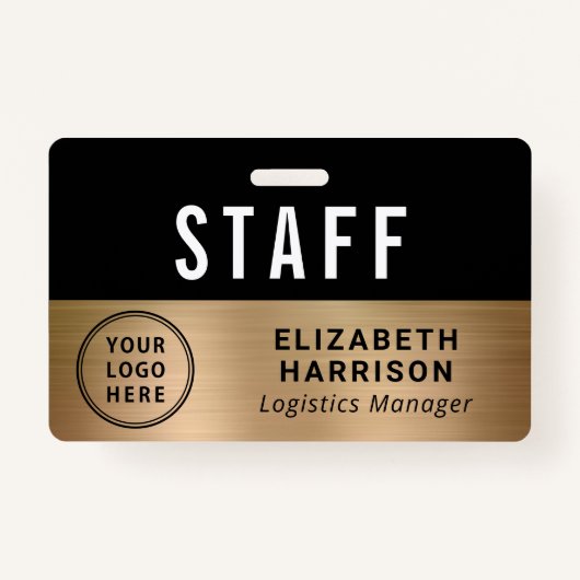 Logo bedrijfsuitkomst werknemer Gold ID Badge (Voorkant)