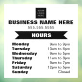 Logo Bedrijfsuren Raamsticker (Vel 3)