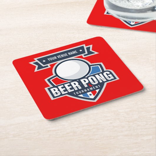 Logo Beer Pong Kartonnen Onderzetters (Schuin)