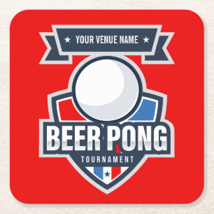 Logo  Beer Pong Kartonnen Onderzetters