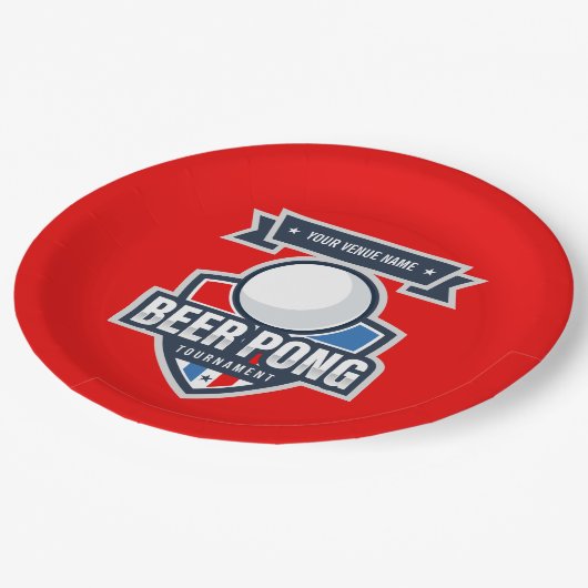 Logo  Beer Pong Tournament Papieren Bordje (Gekanteld)