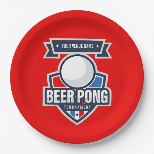 Logo Beer Pong Tournament Papieren Bordje (Voorkant)