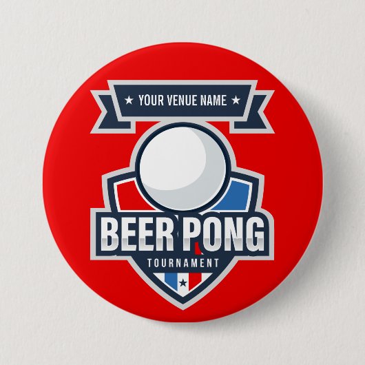 Logo  Beer Pong Tournament Ronde Button 7,6 Cm (Voorkant)