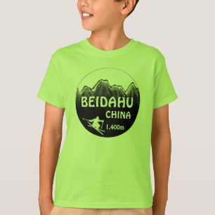 Logo Beidahu China groene jongens ski-t-shirt T-shirt