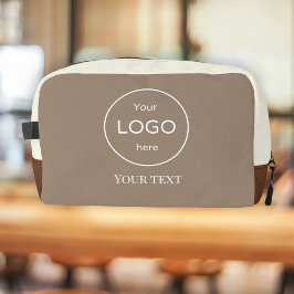 Logo beige bruin accessoire cosmetische doppzak toilettasje