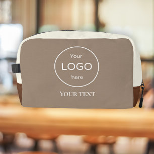 Logo beige bruin accessoire cosmetische doppzak toilettasje