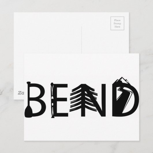 Logo "Bend Oregon Outdoor Activity Letters" Briefkaart (Voorkant / Achterkant)