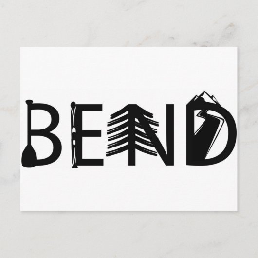 Logo "Bend Oregon Outdoor Activity Letters" Briefkaart (Voorkant)
