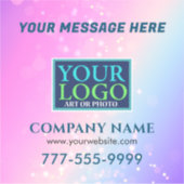 Logo, Bericht, Bedrijfspromo, Bokeh Star Design Sticker (Voorkant)
