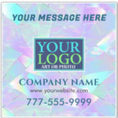 Logo, bericht, bedrijfspromotie, iriserend ontwerp sticker (Voorkant)