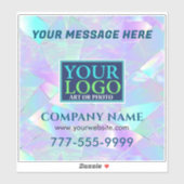 Logo, bericht, bedrijfspromotie, iriserend ontwerp sticker (Vel)
