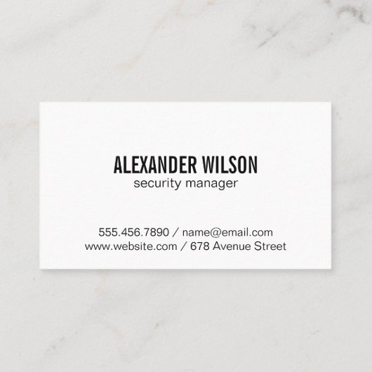 Logo Beveiligingscamera | Marmer Visitekaartje (Achterkant)