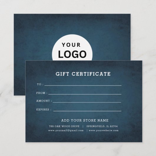 Logo bewerkbaar bedrijfscadeaubon toevoegen (Voorkant / Achterkant)