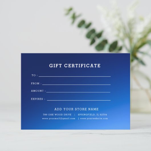 Logo bewerkbaar bedrijfscadeaubon toevoegen (Staand voorkant)