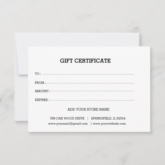 Logo bewerkbaar bedrijfscadeaubon toevoegen (Voorkant)