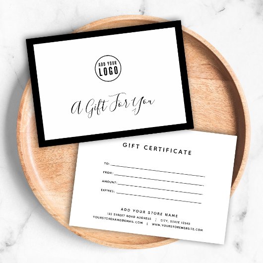 Logo bewerkbaar rand kleurcadeaucertificaat toevoe