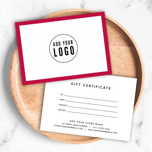 Logo bewerkbaar rand kleurcadeaucertificaat toevoe