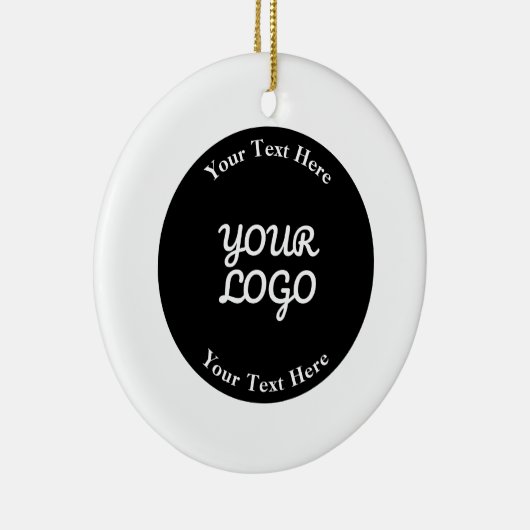 Logo bewerkbare zwart-witrand toevoegen keramisch ornament (Rechts)